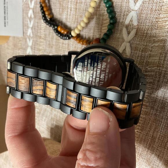 BOBO BIRD Wooden Chronograph Watch Men’s NEW in Box – Dad Message Gift - Picture 4 of 5